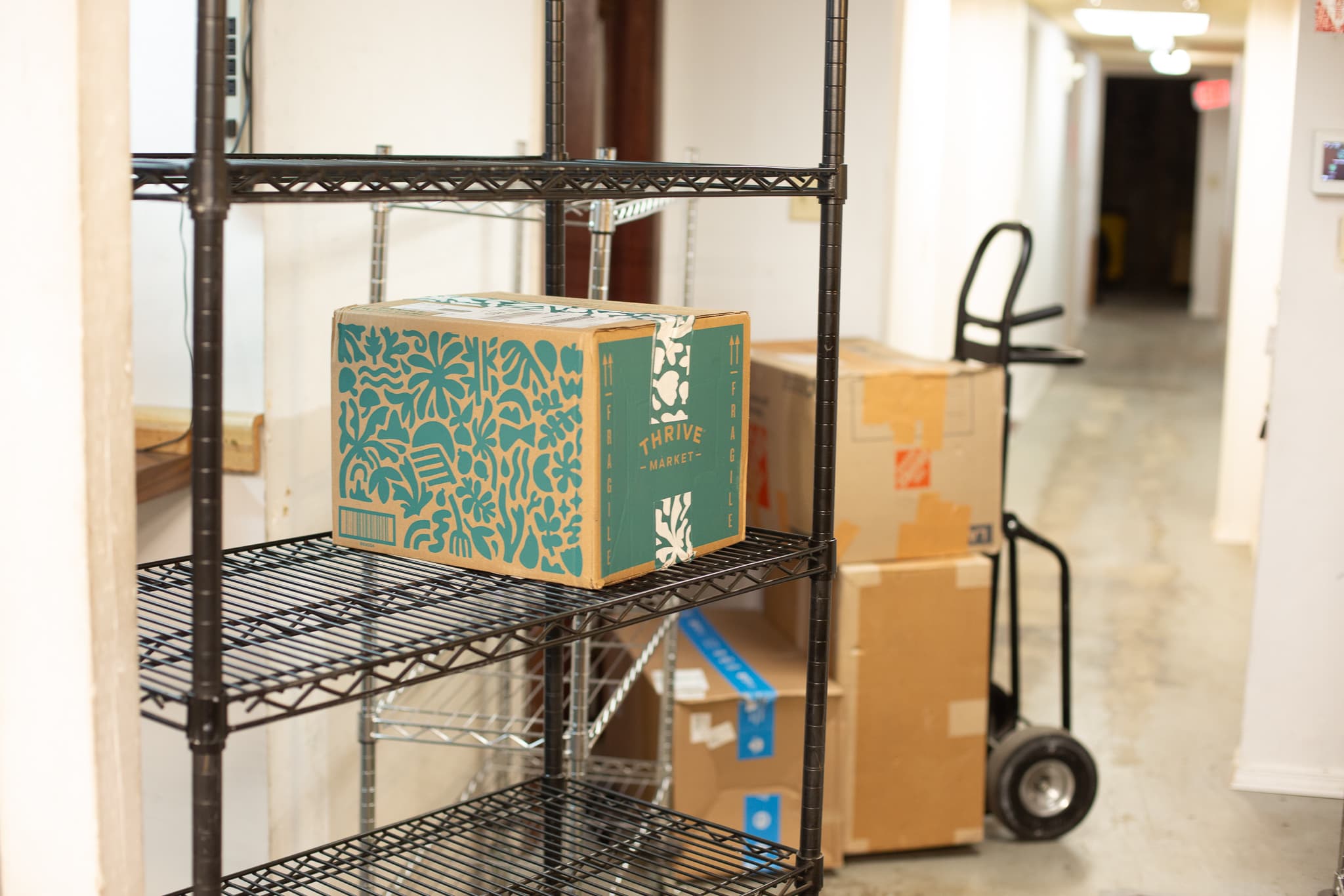 boxes stacked in a warehouse